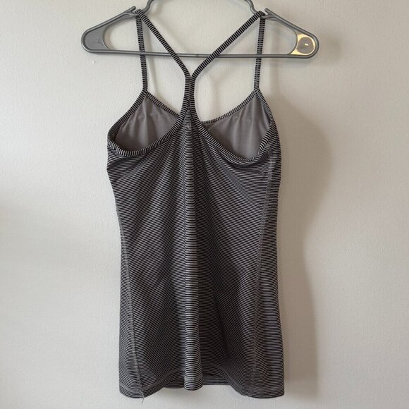 Lululemon Power Y Tank Black and Grey Striped - Picture 3 of 6
